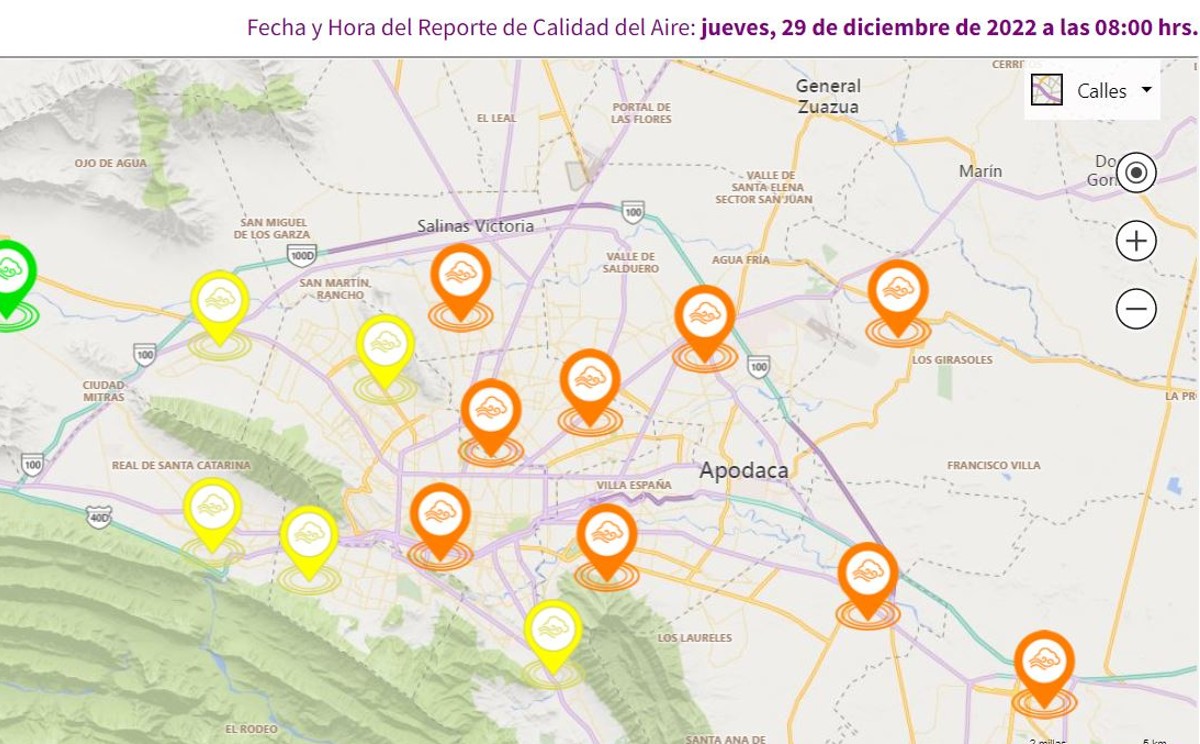 Calidad del aire en Monterrey del jueves 29 diciembre │ SIMA