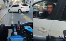 Screenshots del video del ciclista argentino