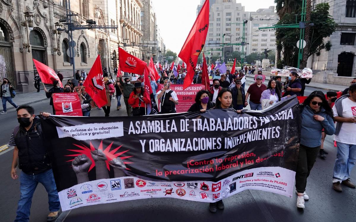 Protesta de organizaciones sociales contra la precarización laboral/ Cuartoscuro
