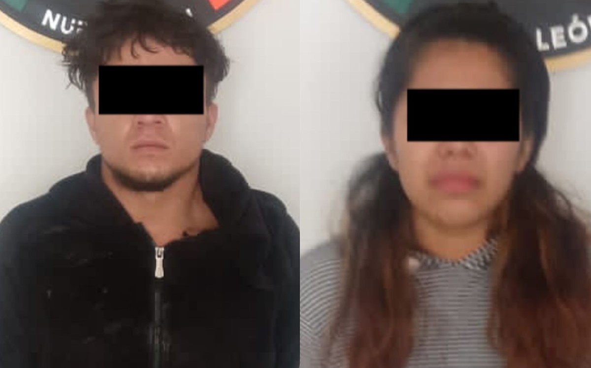 Detienen a pareja por presuntamente robar un taxi en Salinas Victoria. | Especial