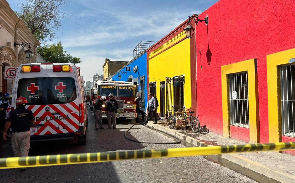 Incendio en el centro de Monterrey