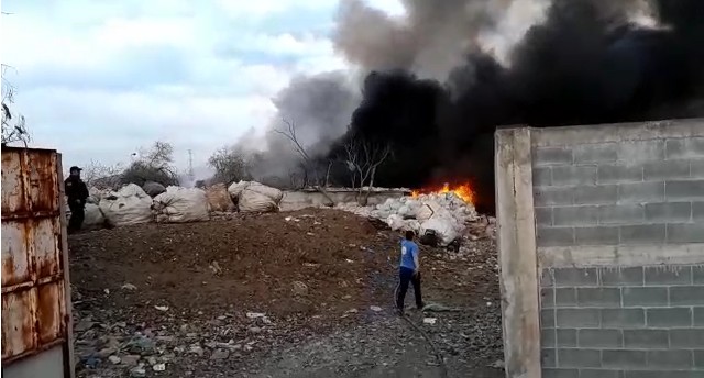 Incendio en terreo en Escobedo / Especial
