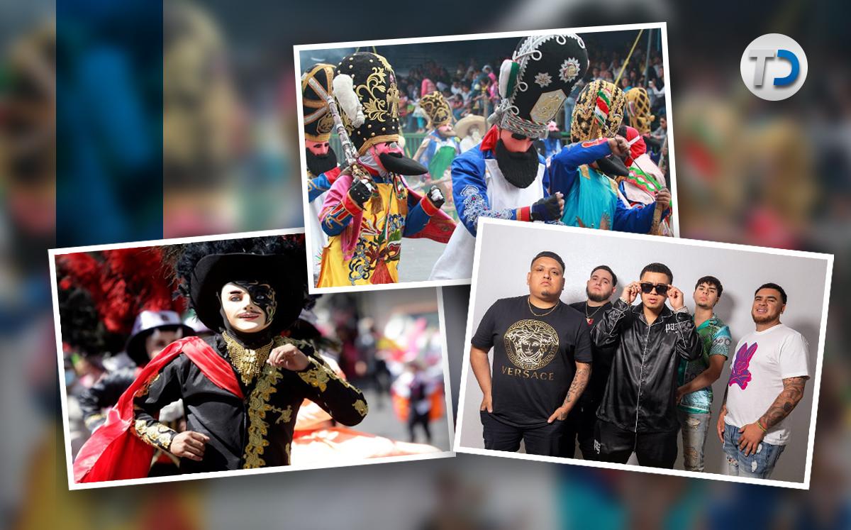 Fuerza Regida y carnavales en Puebla / Diseño Óscar Ávila