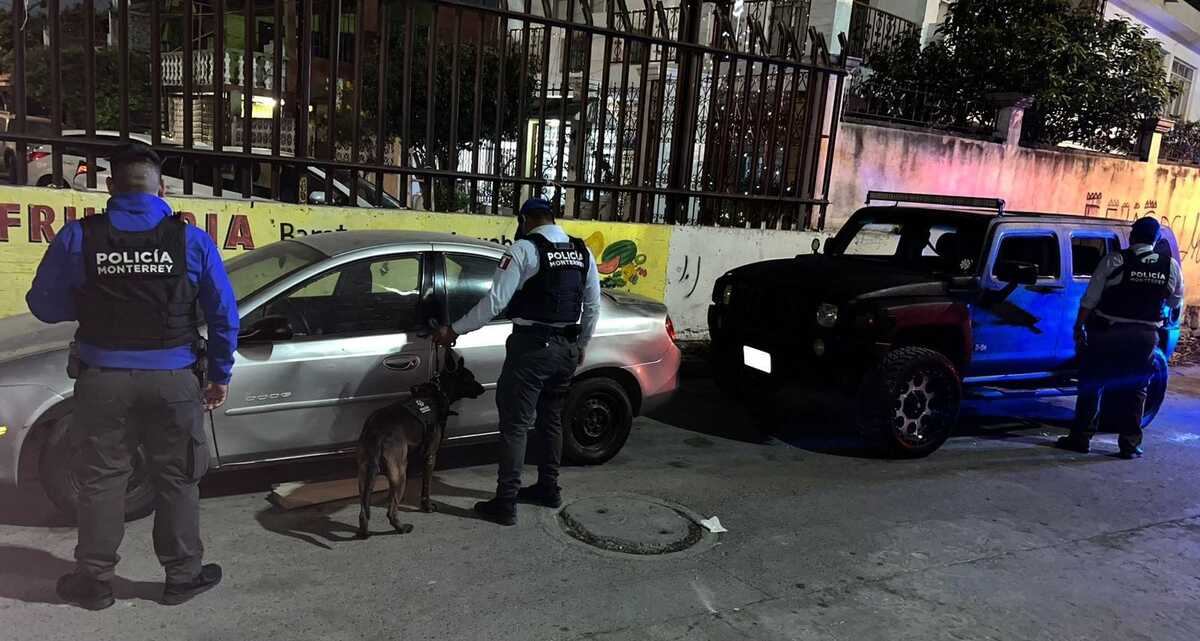 Policía de Monterrey localizó los vehículos sospechosos con apoyo del C-4. | Cortesía