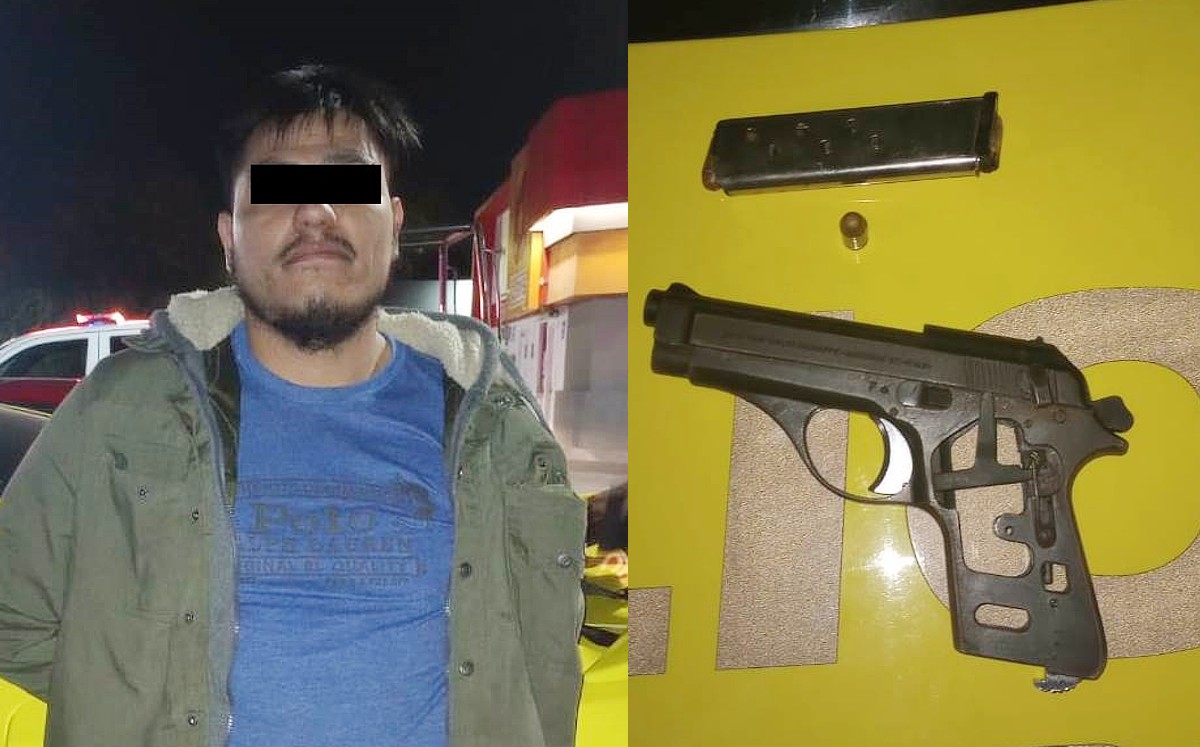Detienen a tamaulipeco por traer un arma mientras conducía en Monterrey | Cortesía
