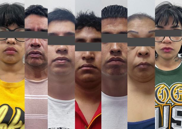 Cuatro hombres y tres mujeres fueron detenidos tras un cateo relacionado con investigaciones por narcomenudeo. | Cortesía