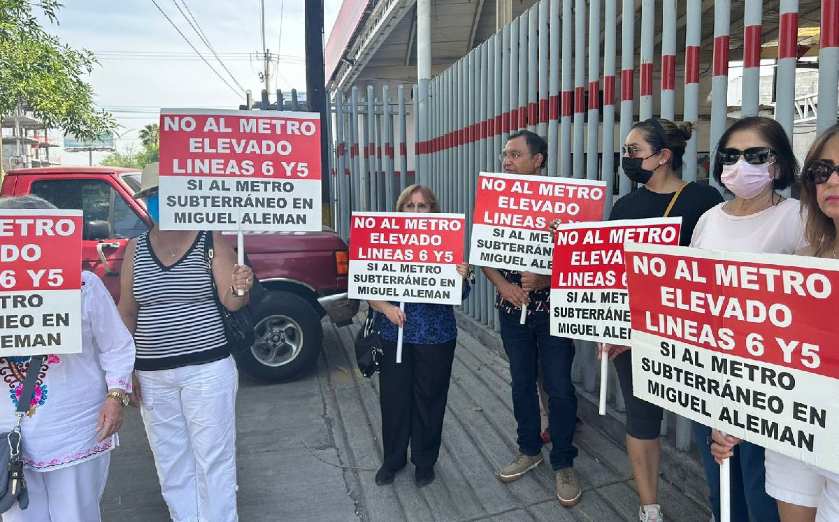 Protestan inconformes por construcción de Línea 6 del Metro en NL | Especial