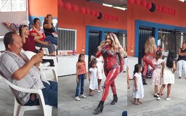 Mujer le reclama a animadora infantil por bailarle a su esposo