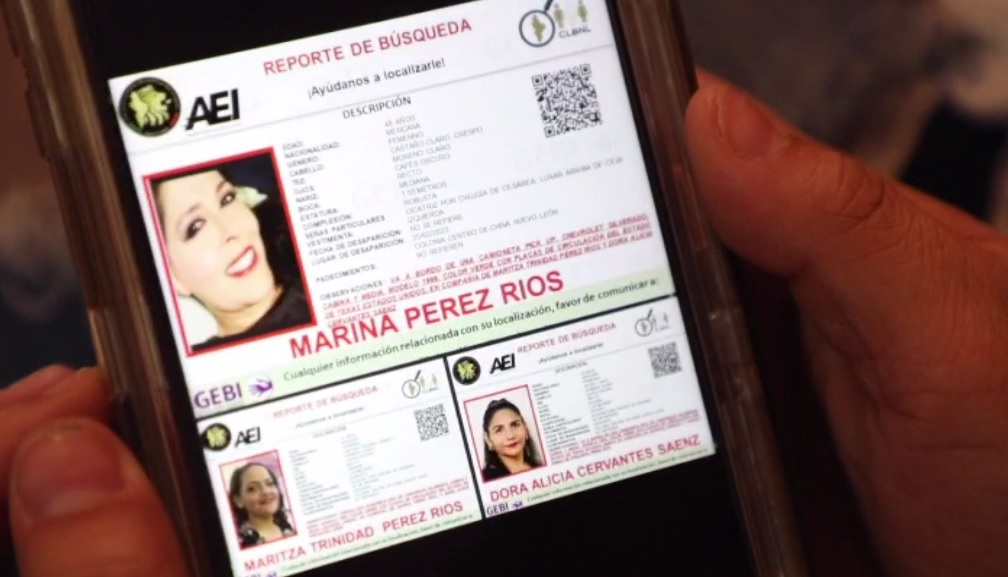 Reportes de búsqueda de las tres mujeres desaparecidas. | Cortesía