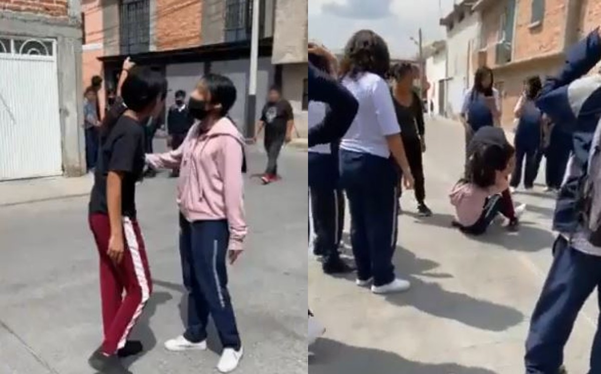 Estudiantes de Celaya protagonizan pelea en la calle / Cortesía