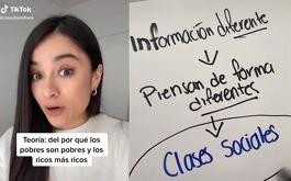 Claudia Millán es una tiktoker que intenta dar consejos de cómo obtener el éxito y cómo ser rico.