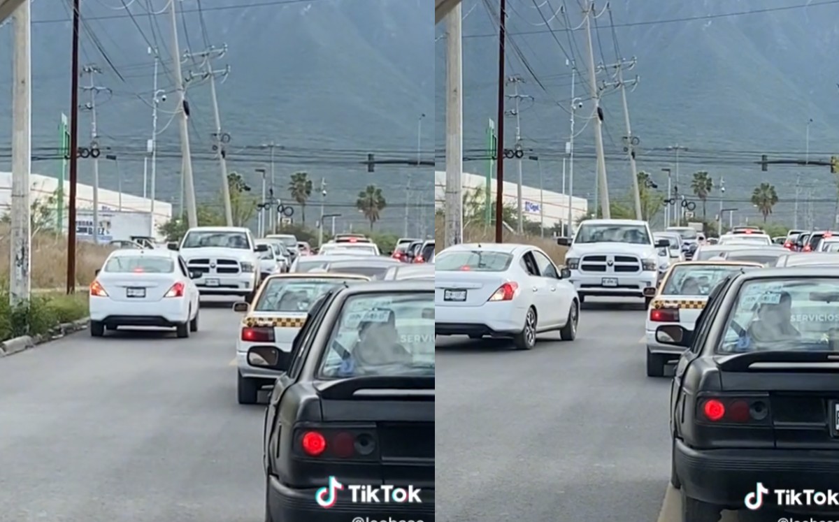Automovilista es captado circulando en contra, en Monterrey. | Especial