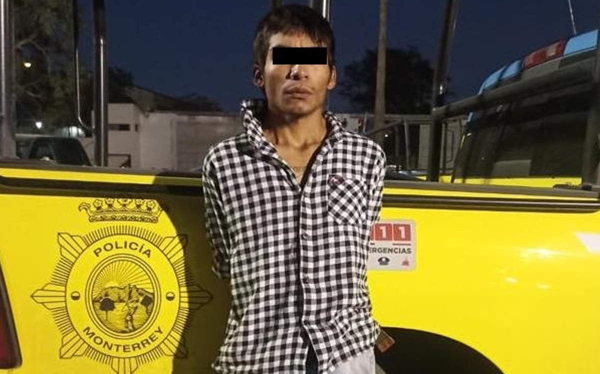 Presunto delincuente es detenido en Monterrey. | Especial