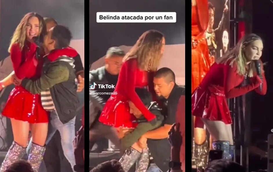 Belinda resulta lastimada por fan en Irapuato | Especial