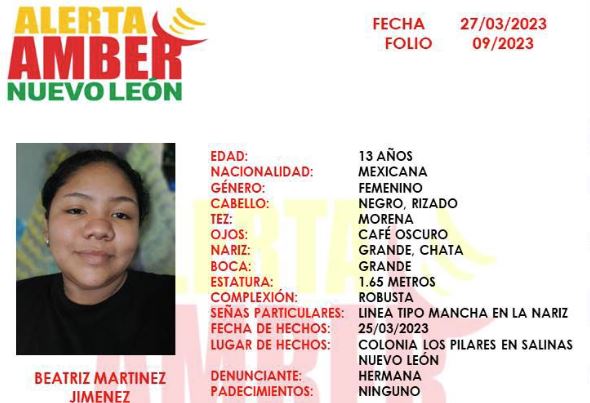 Beatriz Martínez Jiménez fue vista por última vez el pasado 25 de marzo. | Cortesía
