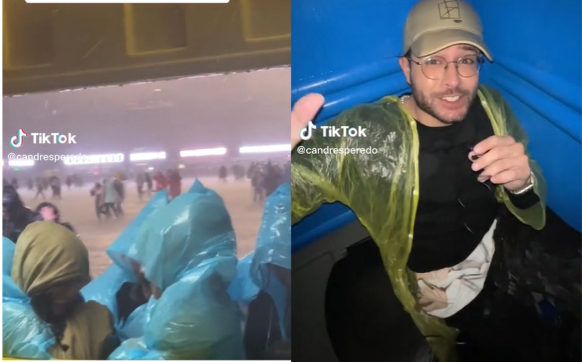 El tiktoker se resguardó de la lluvia en un baño del Foro Sol / Captura.