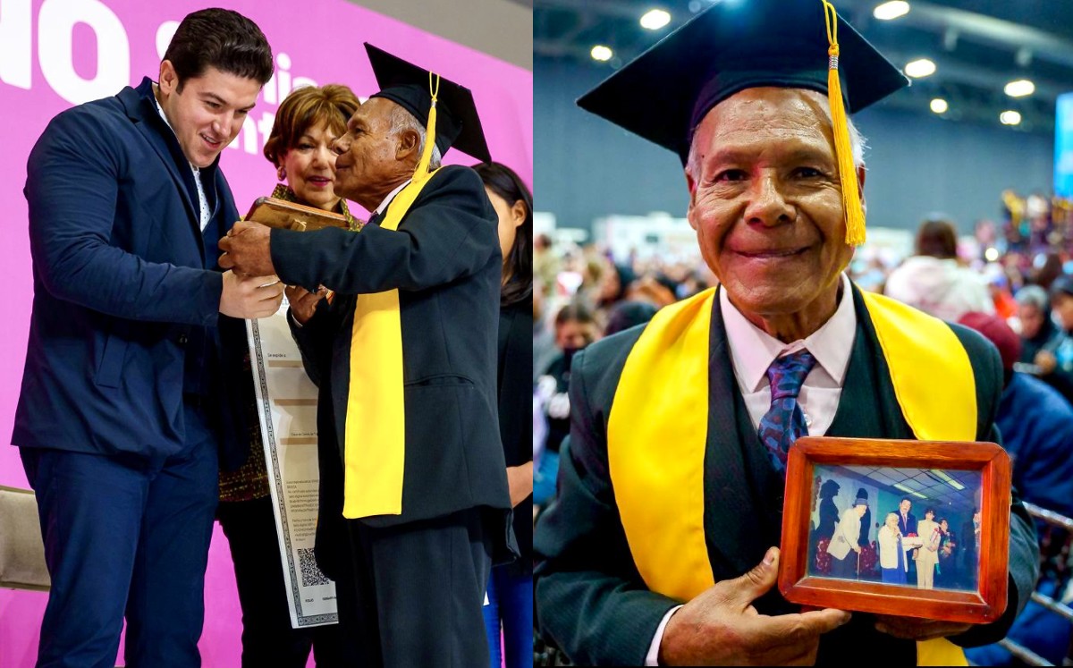 Adulto mayor termina sus estudios de secundaria. | Especial