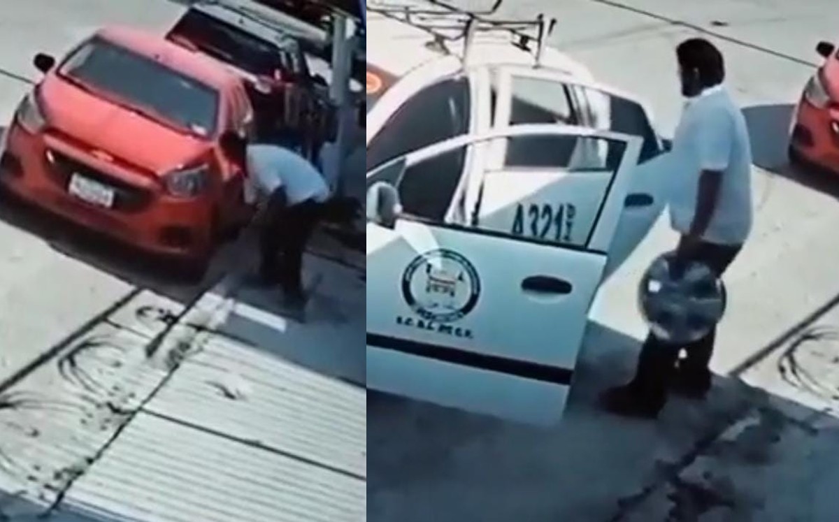 Captan a taxista robando tapas de auto en Gómez Palacio