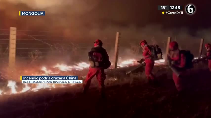Se registra fuerte incendio en Mongolia