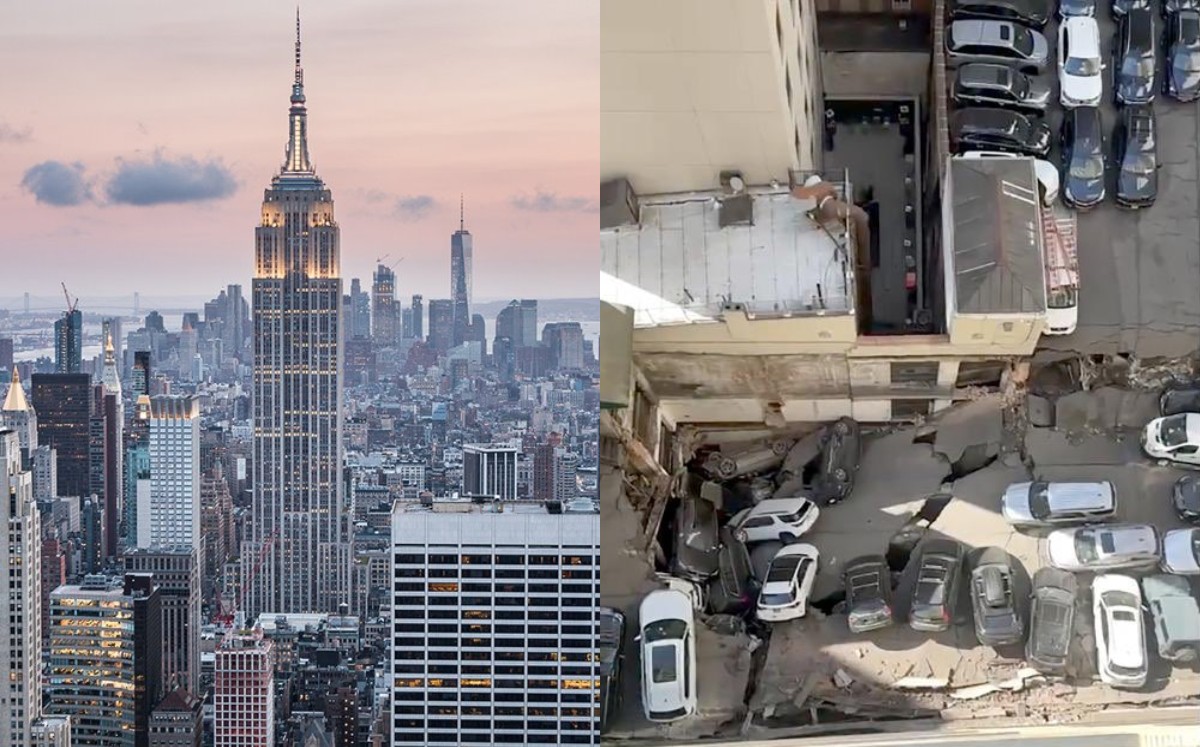 Colapsa estacionamiento Manhattan en Nueva York| Especial