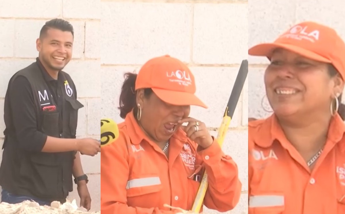 En plena entrevista, bicho sorprende a mujer integrante de ´La Ola´
