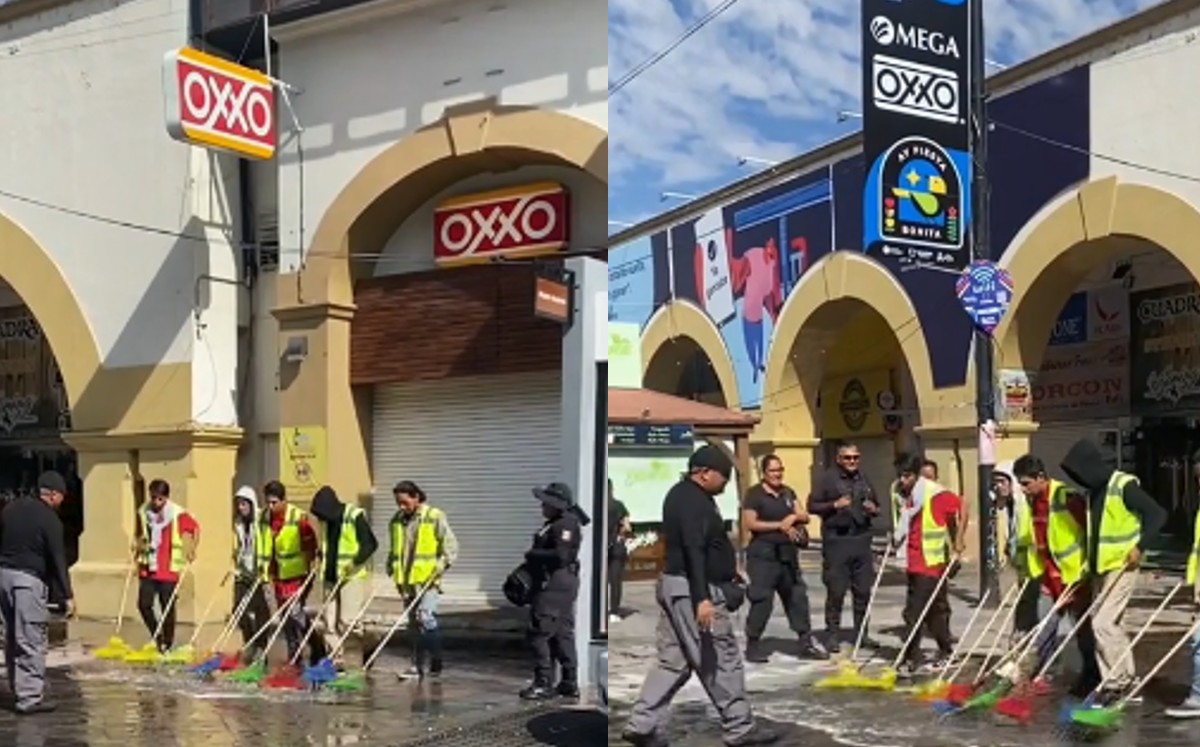 Captan a jóvenes limpiando las calles por causar disturbios en la Feria de San Marcos / Cortesía altiroaguascalientes03