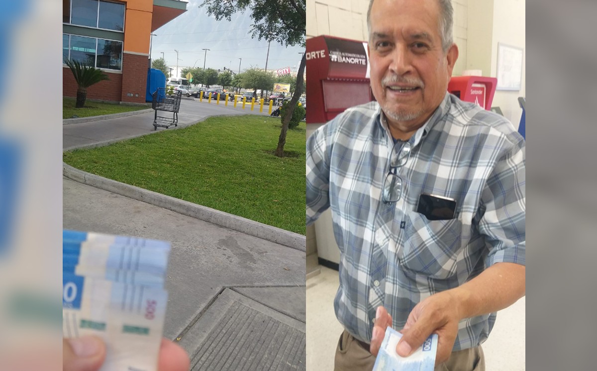 Hombre devuelve 9 mil pesos que se encontró en un cajero en Monterrey. | Especial