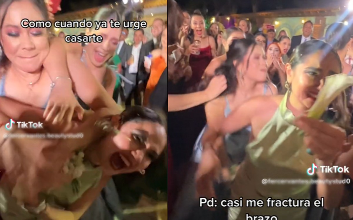 Mujer pelea por ramo de novia con invitada y casi le fractura el brazo. | Especial