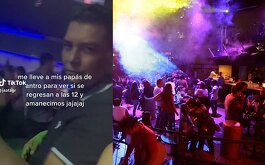 Joven lleva a sus papás de antro para ver si se regresaban a las 12; esto hicieron