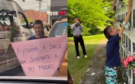 Niño lleva serenata a su mamá en el panteón y cumple su sueño