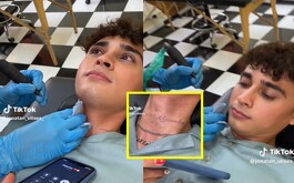 Un joven se encontraba tatuándose el nombre de su novia cuando ella le habló para cortar.