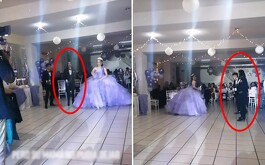 Mamá de quinceañera se disfraza de chambelán