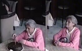 TikTok: abuelita festejando sola su cumpleaños en restaurante