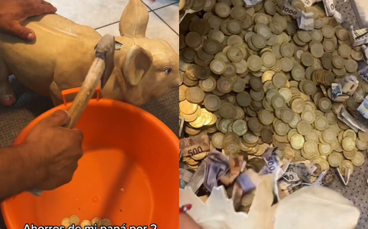 Hombre logra ahorrar más de 300 mil pesos en un ‘cochinito'. | Especial