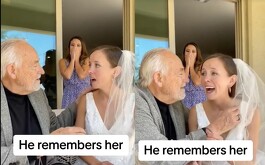 Hombre con Alzheimer reconoce a su hija el día de su boda
