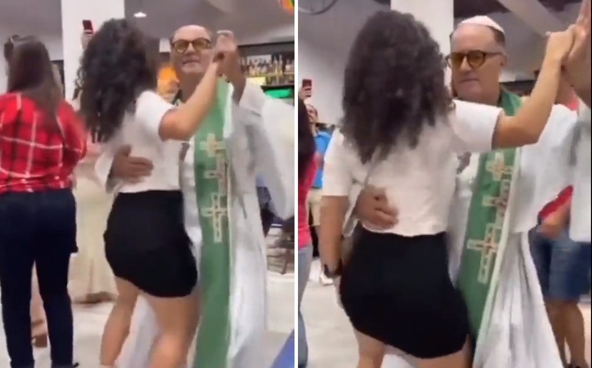 Supuesto sacerdote bailando con una joven / Especial