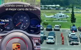 Un estudiante fue captado llegando en helicóptero a la universidad