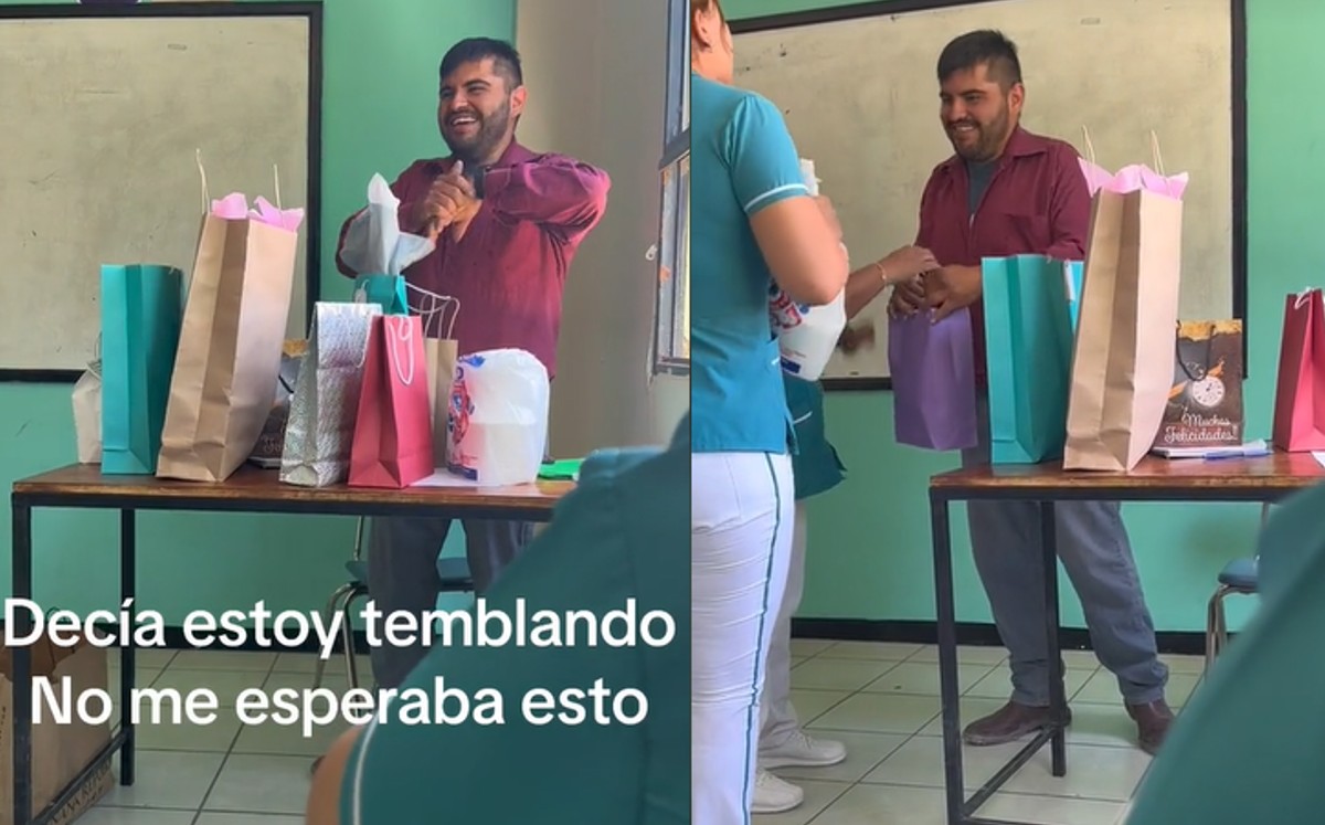 El profesor aseguró que se quedó sin palabras ante el detalle / Captura.