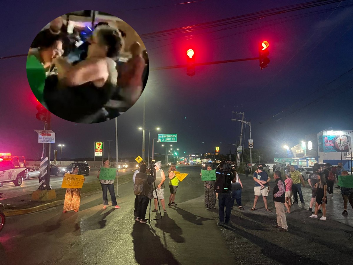 La mujer se arroja en señal de protesta. / Especial