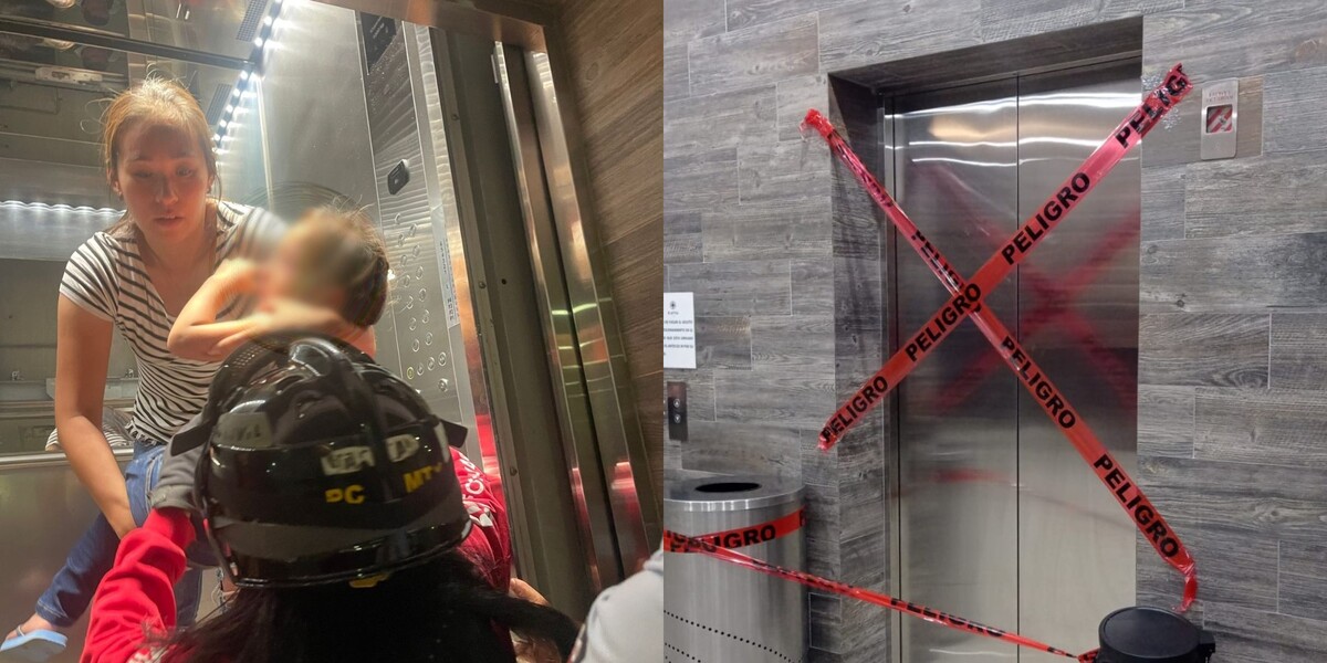 Rescatan a mujer e hija tras quedarse atrapadas en elevador en Monterrey / Especial