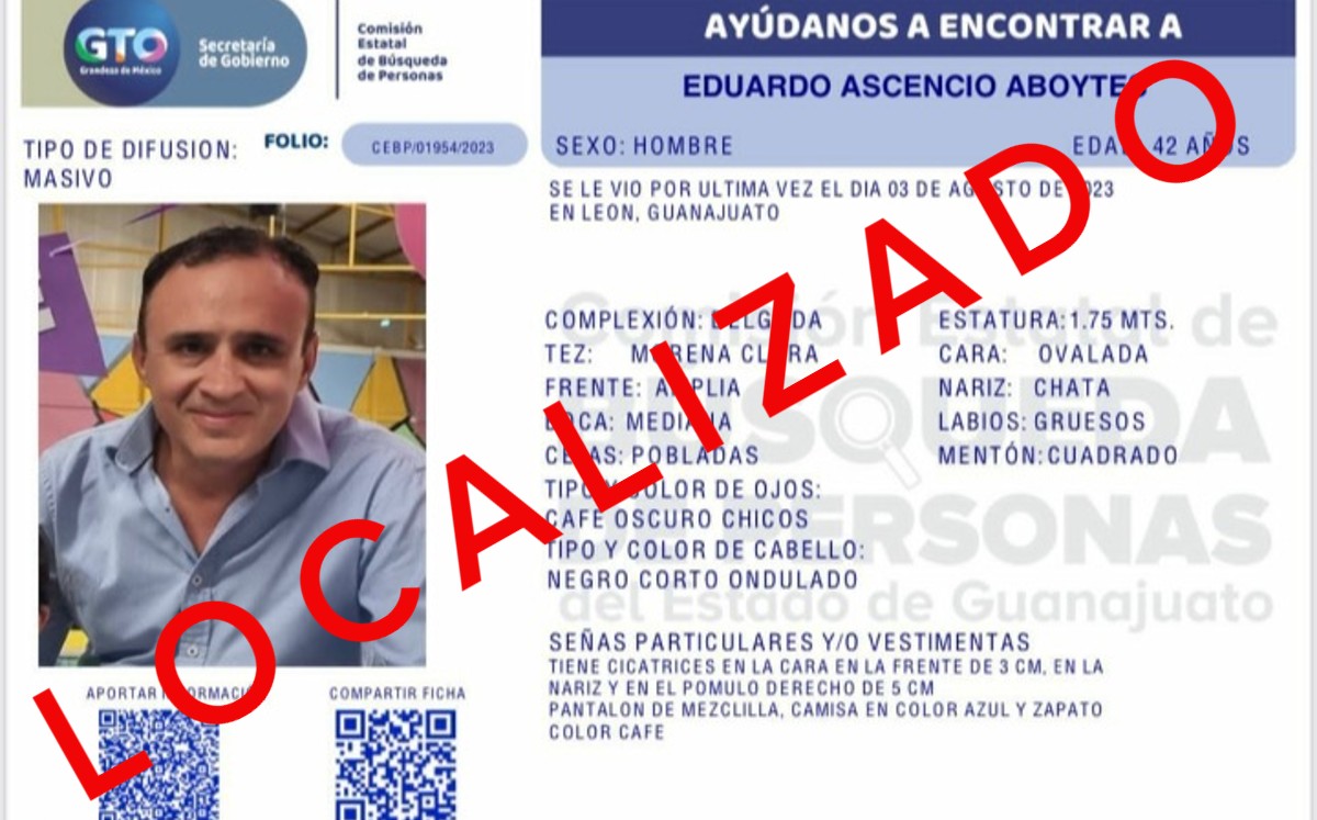 Eduardo Ascencio fue localizado sin vida; desapareció el 3 de agosto