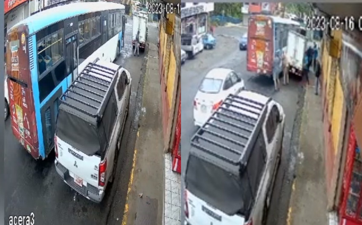 Hombre muere prensado entre camión y camioneta | Especial