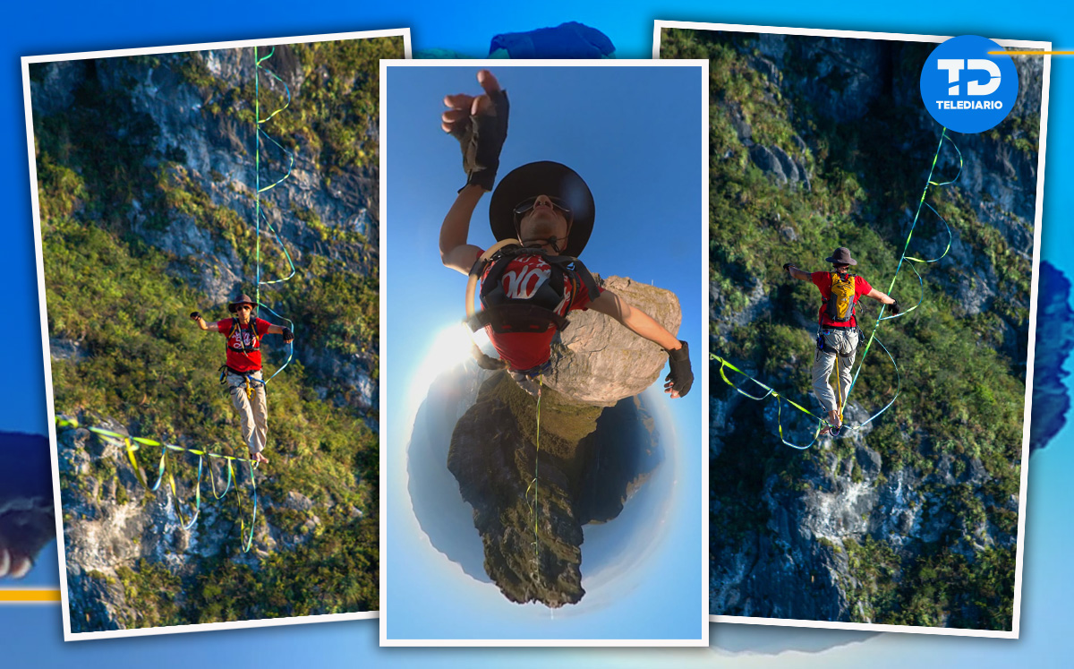 Los jóvenes integrantes de Slackline Monterrey se viralizaron en internet. | Crédito: Francisco González | Diseño: Mauricio Ledesma