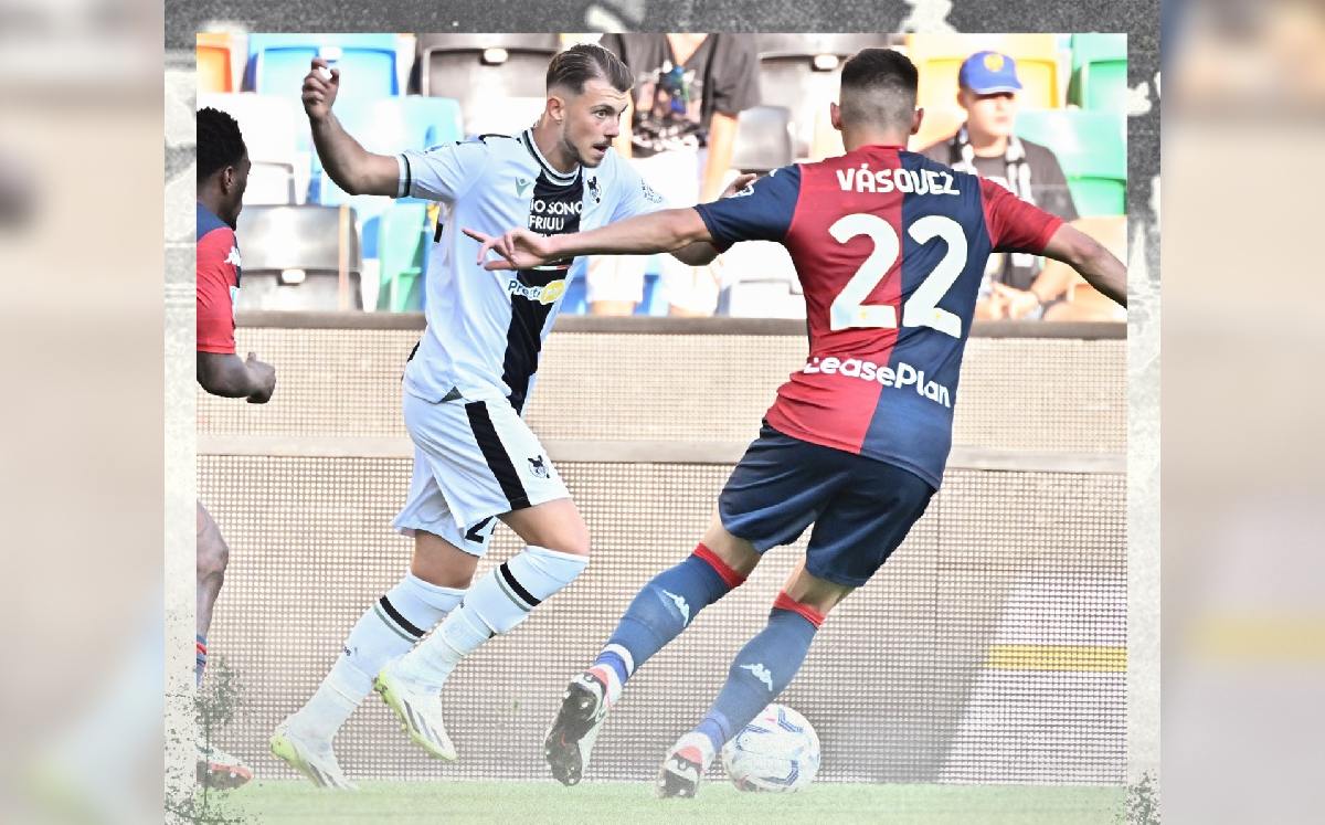 Johan Vásquez durante el partido Udinese vs Genoa / CORTESÍA: @Udinese_1896
