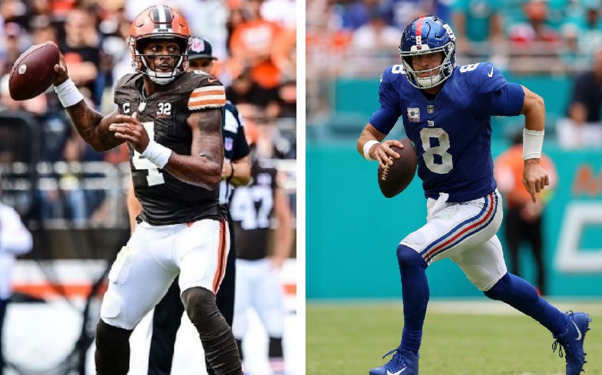 Deshaun Watson y Daniel Jones, quarterbacks en la NFL / CORTESÍA: @deshaunwatson y AFP