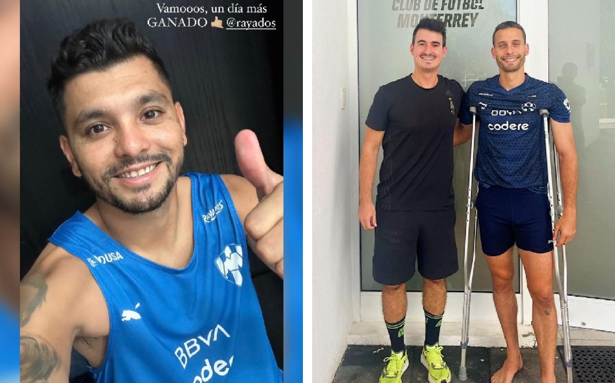 'Tecatito' Corona y Sergio Canales en su rehabilitación / CORTESÍA: /.