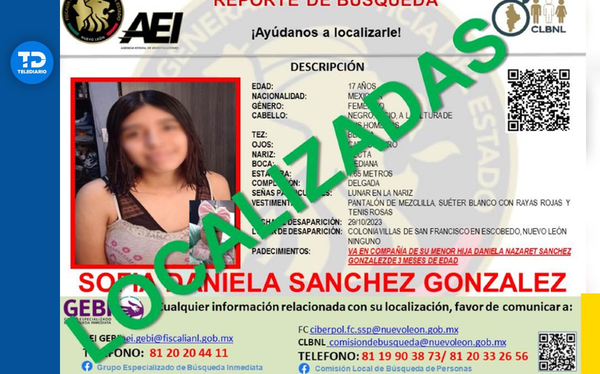 Localizan con vida a joven y su bebé desaparecidas en Escobedo. | Especial