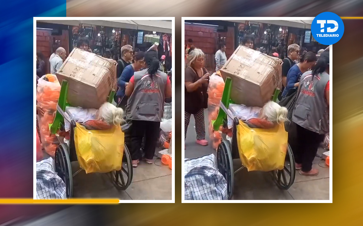 Abuelita es utilizada como carrito de mandado y se viraliza. | Diseño: Antonio Texta