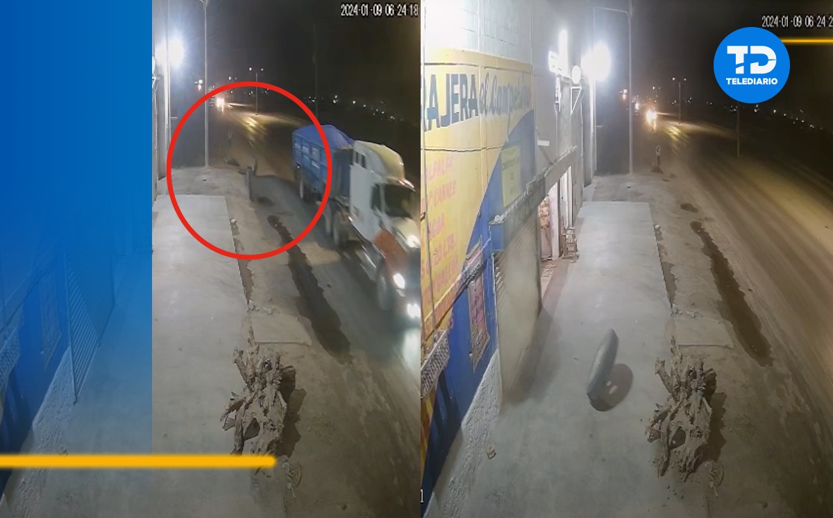 Joven es golpeado por llanta que se desprendió de tráiler en bulevar Laguna Sur | Captura de pantalla