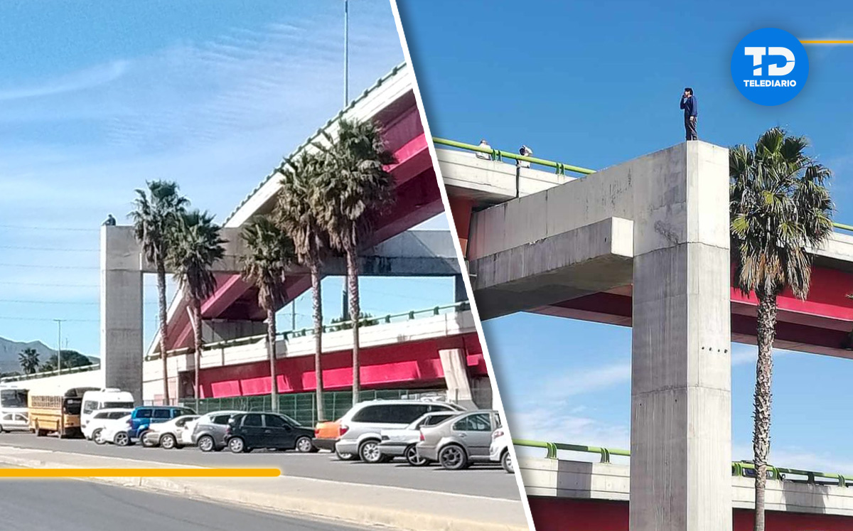 Joven es rescatado de lo alto de un muro. | Crédito: Daniel Santiago | Diseño: Mauricio Ledesma